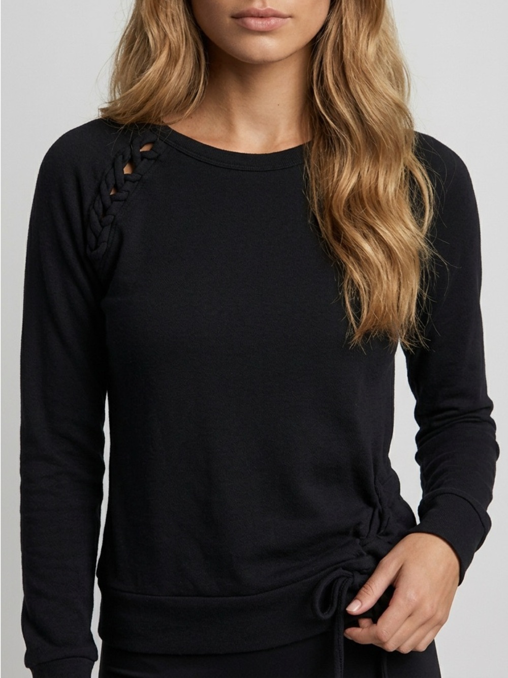 Chaser Black Women's Sweatshirt with Cutout Detail size XS NWT
